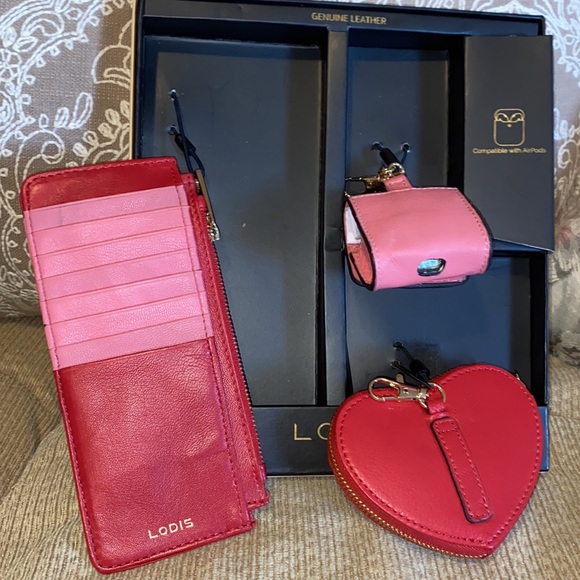 ❤️ NWT LODIS RFID Genuine Leather Wallet Gift Set - Picture 3 of 13